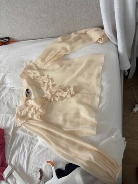 PAIGE Cream Peasant Blouse